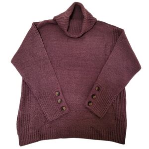 Allie & Rob Cowl Neck Turtle Neck Pullover Sweater Plum Women S Casual Cozy